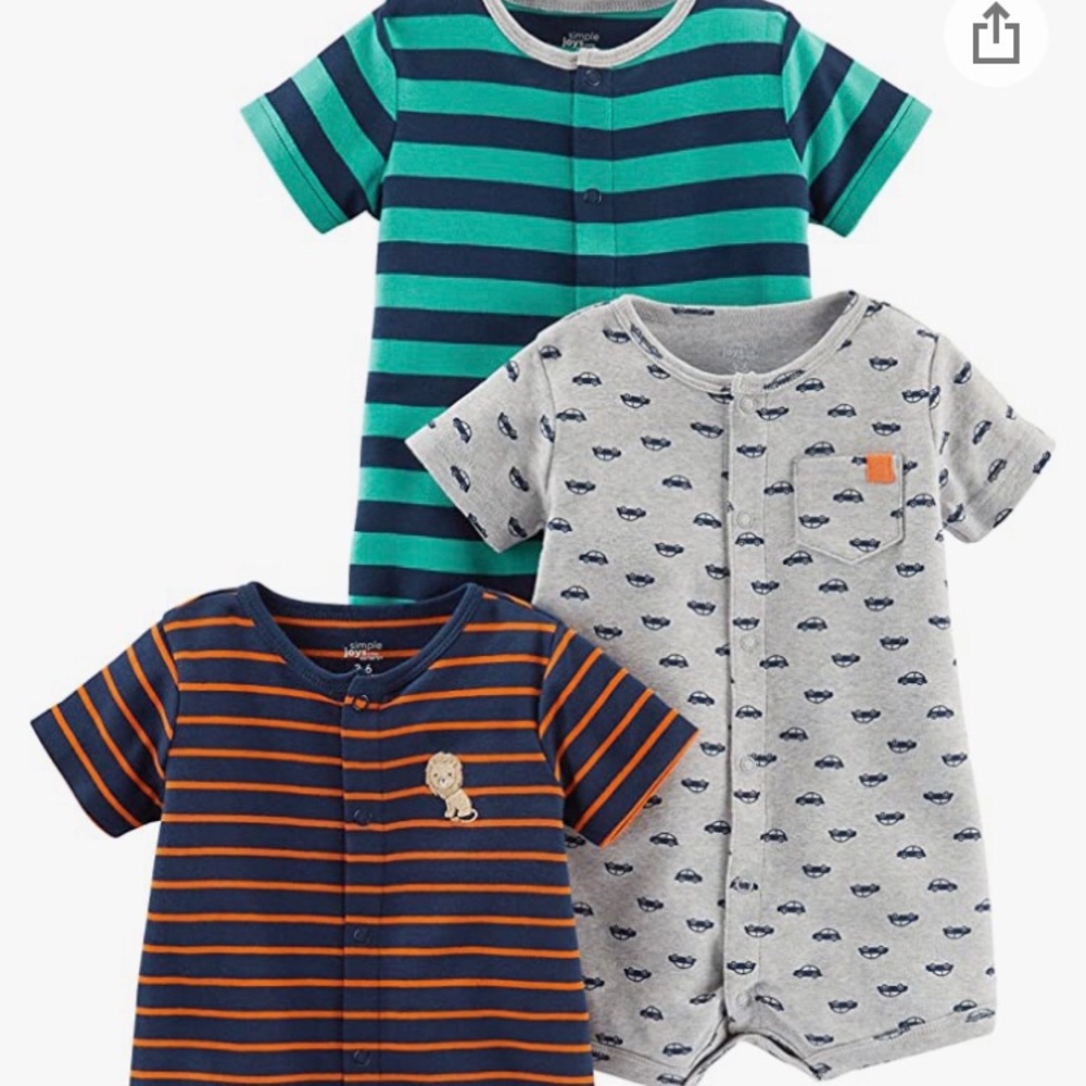 3/$24 NWOT Simple joys by Carters 3 piece snap up onesie